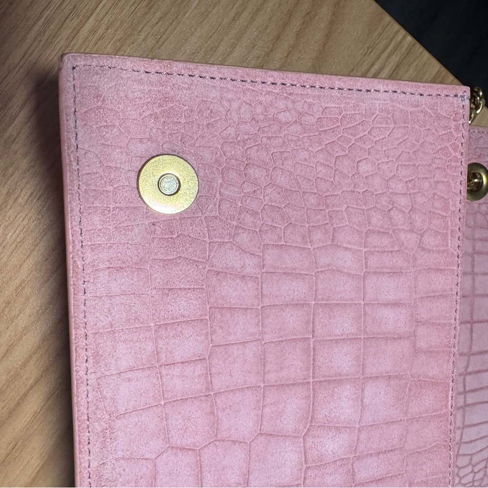 Brandon Blackwood Pink Croc-suede Bag - Picture 9 of 11